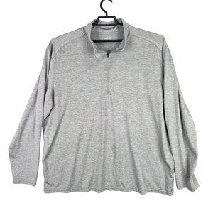 Mens BCG Heather Gray Polo Shirt 1/4 Zip Long Sleeve Mock Neck Polyester 3XL